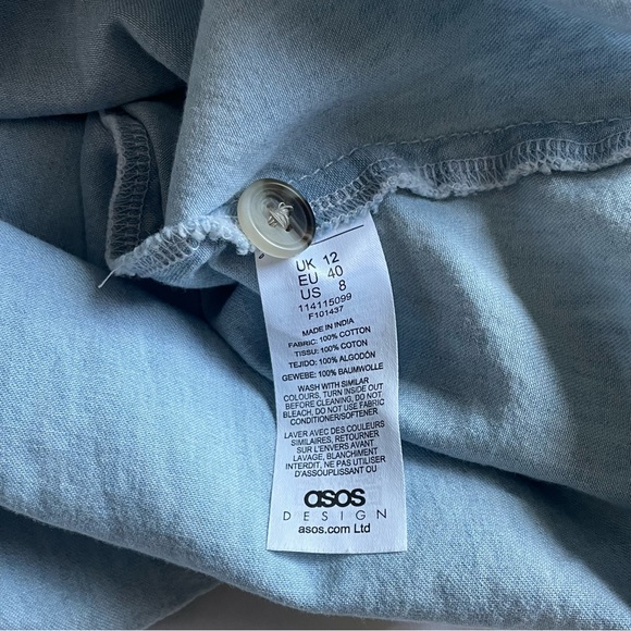 asos light chambray a-line collared dress - Picture 5 of 5